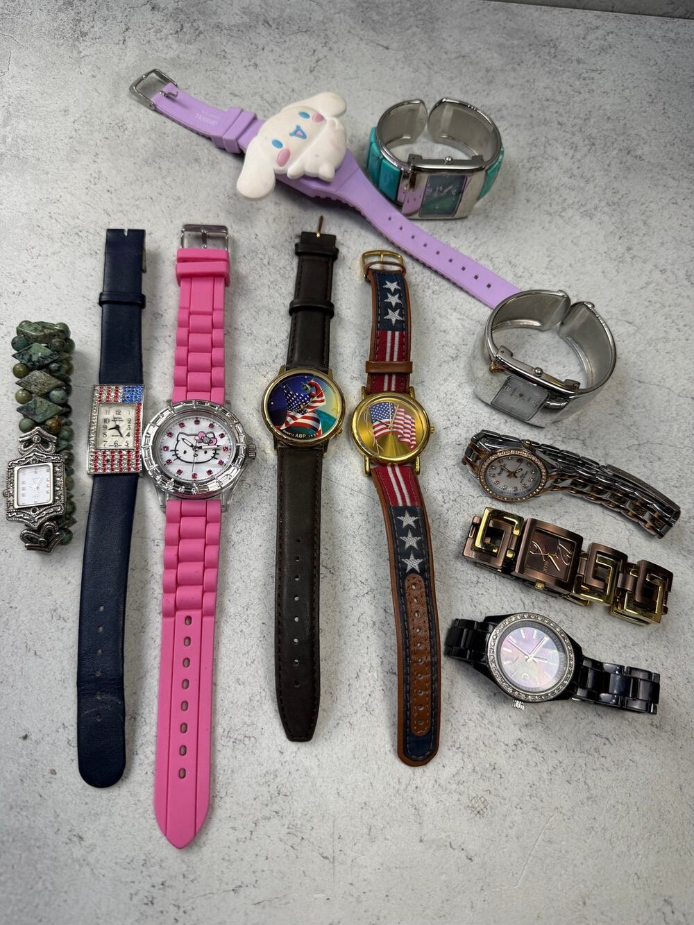 Watch Lot of 11 Relic Fossil Leather American Sanrio Parts Repair Bulk Chicos